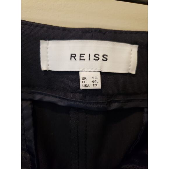 Reiss Joanne Navy Blue Trouser Dress Pants Size 12 Long Classic Neutral Business - Picture 5 of 12